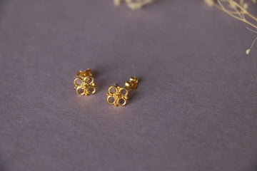 4 petal flower ear studs